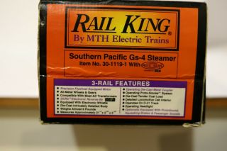 Rail King 30 - 1119 - 1 Southern Pacific Gs - 4 Locomotive W Tender