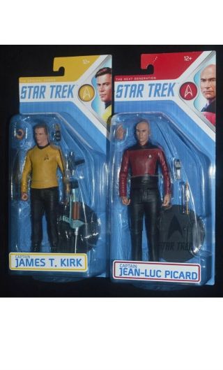 Mcfarlane Star Trek Captain James T.  Kirk And Captain Jean - Luc Picard