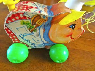 Vintage Wooden (fisher Price) Cookie Pig Pull Toy