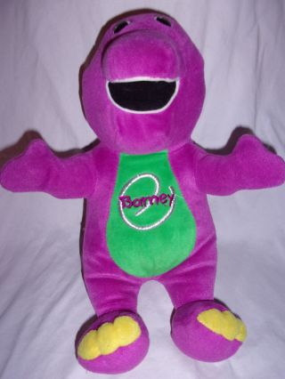 2000 Hasbro Singing Barney Purple Dinosaur 14 " Plush Soft Toy Stuffed Animal