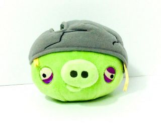 Angry Birds Green Pig Cracked Helmet Plush Commonwealth 5” Bad Piggies No Sound