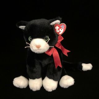 1999 Ty Beanie Buddies Zip The Black And White Cat Plush Stuffed Toy Animal 11 "