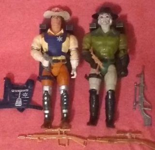 1986 Bravestarr Tex Hex And Marshal B.  Action Figures W Weapons Lasers
