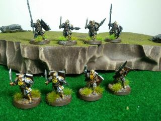 Lotr Forgeworld Iron Hills Dwarves With Spears 8 Painted Figures