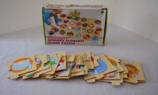 Floor Puzzle Alphabet Wooden 26 Piece Complete First Learning