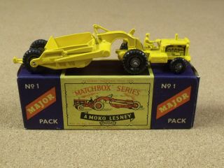 Old Vintage Lesney Matchbox M - 1 Caterpillar Earth Mover Box