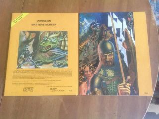 1981 Dungeon Masters Screen 9024 Advanced Dungeons And Dragons Tsr Combat Tables