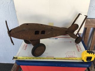 Old Vintage Keystone Air Mail Airplane Ride Em Pressed Steel Toy Plane Pedal Car 2