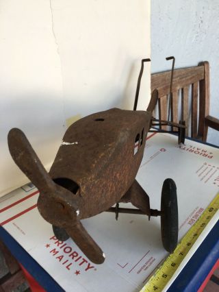Old Vintage Keystone Air Mail Airplane Ride Em Pressed Steel Toy Plane Pedal Car 3