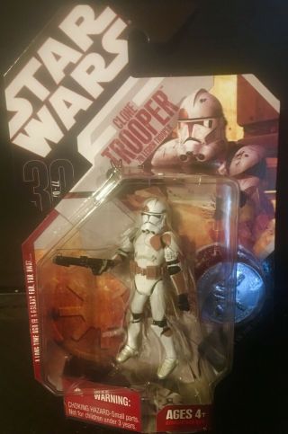 Star Wars 30th Anniversary 7th Legion Clone Trooper Action Figure Set W/coin