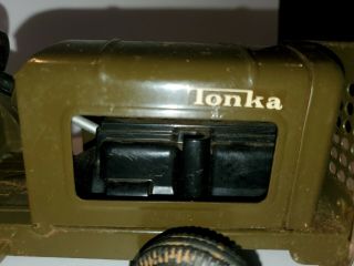 VIntage Tonka Military Green Tug Tractor with Trailer 5