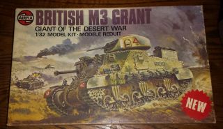 Airfix 1/32 British M3 Grant Medium Tank.  1st Issue 1976.  Kit.