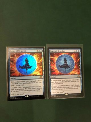 Mtg Modern Horizons Force Of Negation X 2.  1 Foil And 1 Non Foil.  Nm Pack Fresh