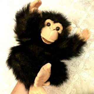 Folkmanis Baby Chimp Monkey 14 " Plush Hand Puppet Full Body Chimpanzee