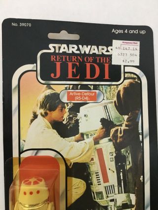 Star Wars R5 - D4 77A Card Back MOC ROTJ Return of the Jedi Kenner 1983 4
