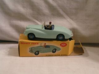 Number 101 Dinky Made Sunbeam Alpine Sports Car With The Box