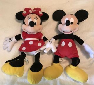 Mickey And Minnie Mouse Plush Toy Set Authentic Disney Parks 18 "