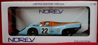Norev 1:18 Gulf Porsche 917K 24h Le Mans 1970 22 - 1 of 1000 5
