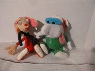 Ren And Stimpy In Pajamas Plush Toy Soft Doll Figure By Dakin 7 "