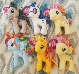 Set Of 6 My Little Pony Friendship Is Magic Mini Plushies With Tags