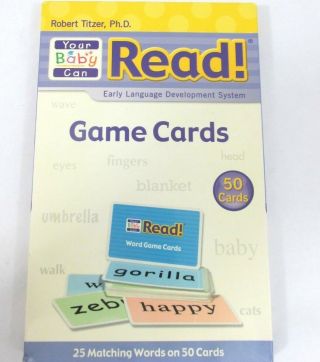 Your Baby Can Read System Learn Game 50 Cards Words Memory Concentration Flash