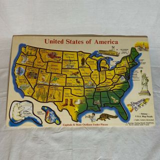 Melissa & Doug United States Of America " State Capitals " Wooden Puzzle