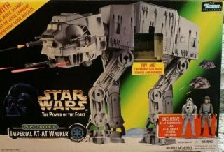 Vintage Star Wars Power Of The Force Electronic Imperial At - At Walker 97 Kenner