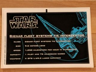 Lego Star Wars Tie Interceptor (7181) Sticker Plaque Sheet