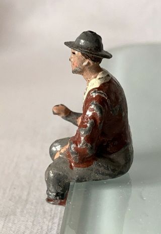 2 Seated Britains Era Painted Lead Sitting Figures Both 1 Missing Arm / Damage 4