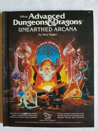 Advanced Dungeons And Dragons Ad&d 1st Edition Unearthed Arcana 1985 -
