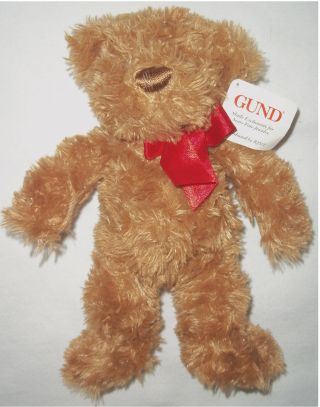 GUND Teddy Bear Stuffed Animal Red Bow Exclusively by Sears Jewelry Plush 5