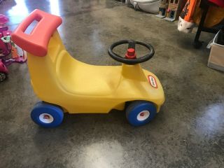 Vintage Little Tikes Yellow Race Car Ride On Child Size