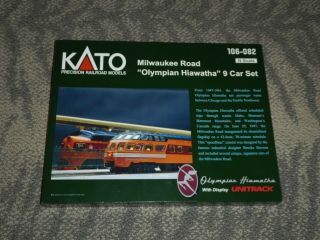 Boxed Kato 106 - 082 N - Scale Milwaukee Road " Olympian Hiawatha " 9 Car Set