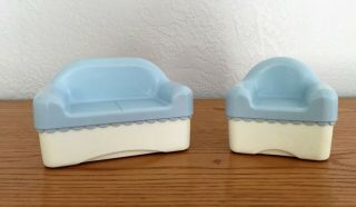 Vintage Little Tikes Dollhouse Furniture Sofa And Chair