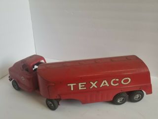 Vintage 1950s Buddy L Texaco 24 " Pressed Steel Gmc 550 Gas Tanker Semi Truck Toy