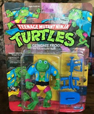 Vintage Tmnt Teenage Mutant Ninja Turtles Genghis Frog 1989 Playmates Moc 14 Bac