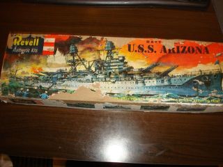 Vintage 1957 Revell Uss Arizona Battleship Model Kit No.  H - 348 - Parts