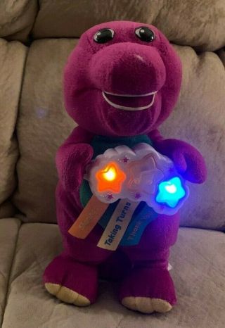 Best Manners Singing Barney Plush Doll 2002 Mattel 10 " Light Up Stuffed Animal