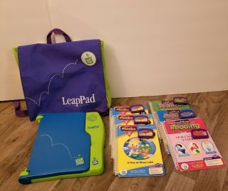 Leap Frog Leappad Learning System With Case And 6 Books W/ 6 Cartridges Phonics