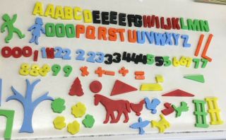 Vintage Magnetic Letters Numbers Animals Shapes Trees Math Symbols