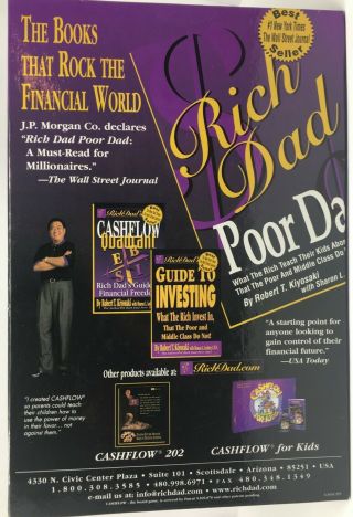 Cashflow 101 Investment Board Game Rich Dad Poor Dad Robert Kiyosaki Complete 3