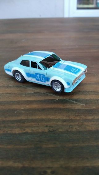 1970s Aurora Afx Slot Car Ford Escort Light Blue W Dark Blue White 46