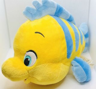 Disney Store Yellow Flounder Fish The Little Mermaid Plush 10 " Stuffed Animal