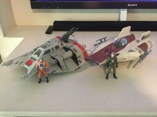 Star Wars Potf2 Electronic Rebel Snowspeeder And A Wing,  Pilots,  Vehicle,  Ship
