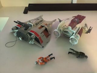 Star Wars POTF2 Electronic Rebel Snowspeeder and a wing,  pilots,  vehicle,  ship 3