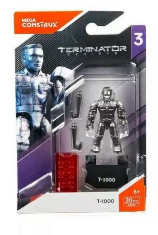Mega Construx 20pc Set Terminator Genisys Action Figure T - 1000 Poseable Toy