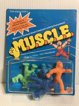 1985 Mattel M.  U.  S.  C.  L.  E.  Muscle Wrestling Figures 4 Pack & Unpunched