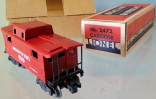 Lionel 2472 Red Tinplate Caboose Wheels C9 Box Ahd Liner 1946