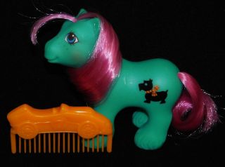 My Little Pony G1 Baby Paws & Comb Vintage Playtime Brother 1988 Scottie Dog