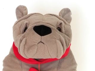 Dan Dee Collectors Choice English Bulldog With Red Heart,  12 " Plush,  Gray,  Euc